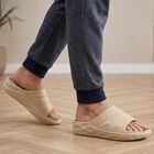 Men's Beige Slip-On Slide Sandals, Beige, small