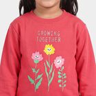 Girls' Pink Crew Neck Pullover Sweatshirt, Pink, small