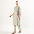 Women's Light Sage Green Floral Embroidered Ethnic Set, Light Green, small image number null