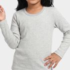 Girls Grey Long Sleeve Thermal, हल्का ग्रे, small