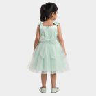 Girls' Mint Green Fit and Flare Pearl Embellished Tulle Frock, Light Green, small