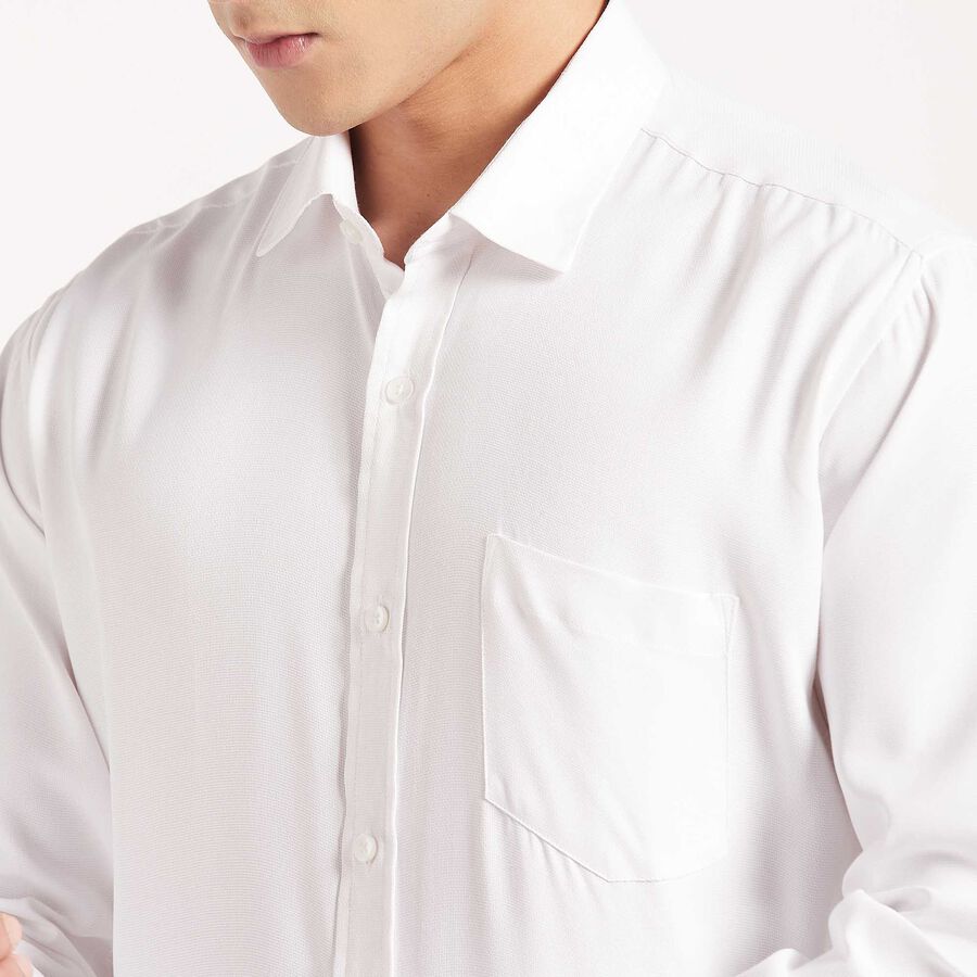 Solid Regular Collar Formal Shirt, White, large image number null