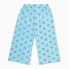 Girls' Light Sky Blue Printed Cotton Blend Capri, Aqua, small image number null