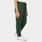 Girls Green Jogger Fit Heart Printed Cotton Blend Pyjama, Dark Green, small