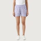 Women Light Blue Regular Fit Printed Shorts, Light Blue, small