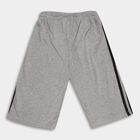 Boys' Light Heather Grey Striped Relaxed Fit Jamaican Shorts, Melange Mid Grey, small