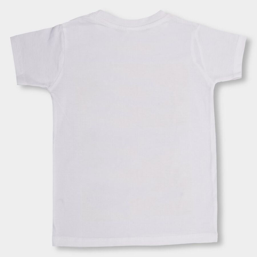 Boys' 100% Cotton Half Sleeves T-Shirt , सफ़ेद, large image number null