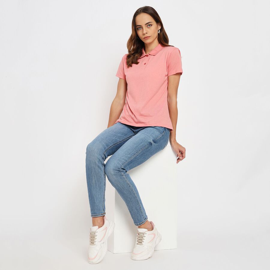 Ladies' Polo T-Shirt, Pink, large image number null
