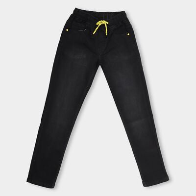 Boys' Jet Black Slim Fit Basic Wash Jeans