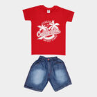 Boys Cotton Baba Suit, Red, small image number null