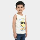 Boys White Round Neck Muscle Boys T-Shirt, Off White, small