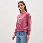 Women's Dusty Rose Pink Crew Neck Casual Sweatshirt, गुलाबी, small image number null
