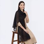 Women's Black Cotton Blend Embroidered Dupatta, Black, small