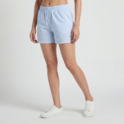 Women's Blue Cotton Regular Fit Shorts