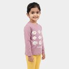 Girls Purple Round Neck Regular Top, Purple, small