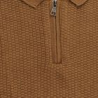 Boys Warm Brown Zip Neck Casual Pullover, Brown, small image number null