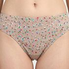 Women's Brown Regular Fit Floral Print Panty, Brown, small
