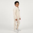 Boys' Beige Mandarin Collar Solid Baba Suit, Beige, small image number null