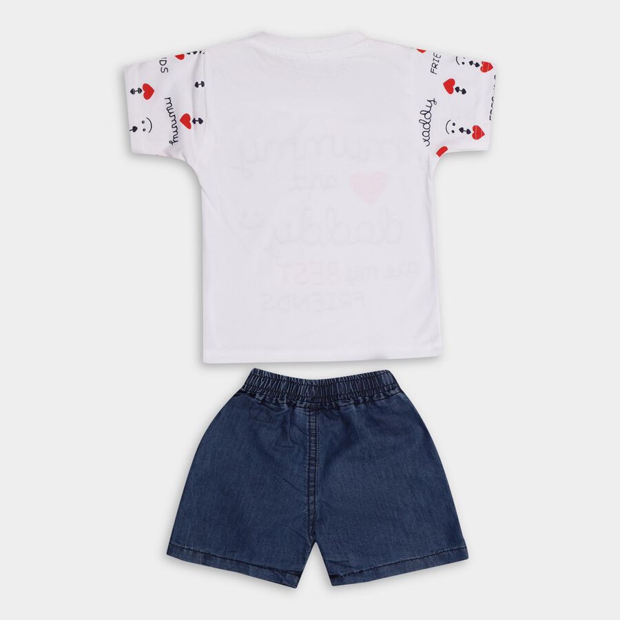 Infant Boys' 100% Cotton Baba Suit, White, large image number null