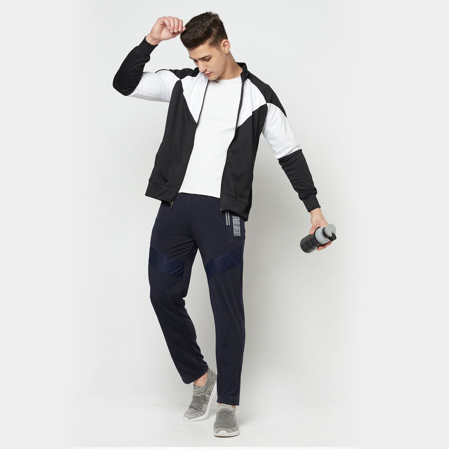 Cut & Sew Regular Collar Jacket, Black, large image number null