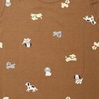 Infants' Brown Round Neck Graphic Print Baba Suit, Beige, small