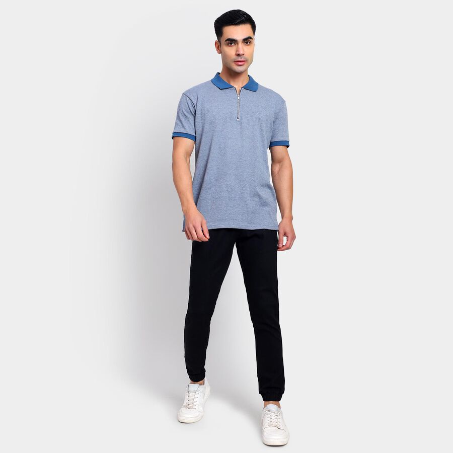 Men's Slim Fit Casual Trousers , Black, large image number null