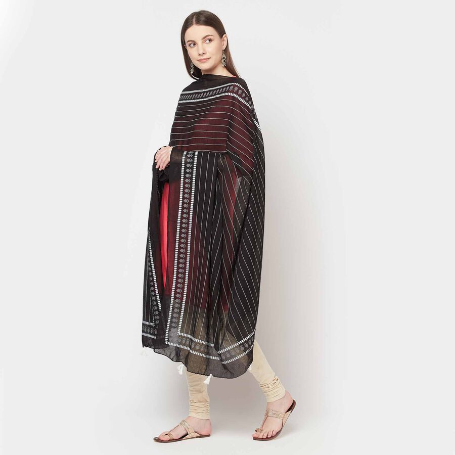 Cotton Printed Dupatta, Black, large image number null