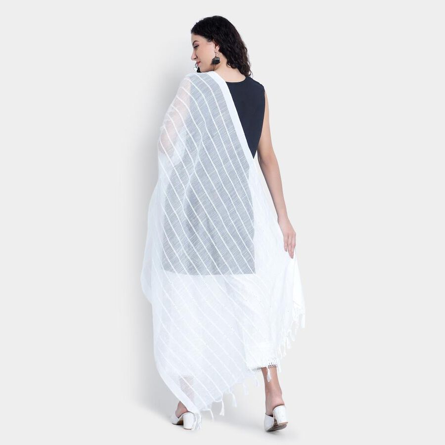 Embellished Dupatta, ऑफ व्हाइट, large image number null
