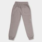 Boys Muted Taupe Regular Fit Jogger Trousers, गहरा ग्रे, small image number null