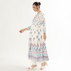 Women's Ivory Floral Printed Ethnic Set, Light Blue, small image number null