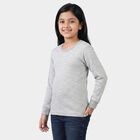 Girls Grey Long Sleeve Thermal, हल्का ग्रे, small