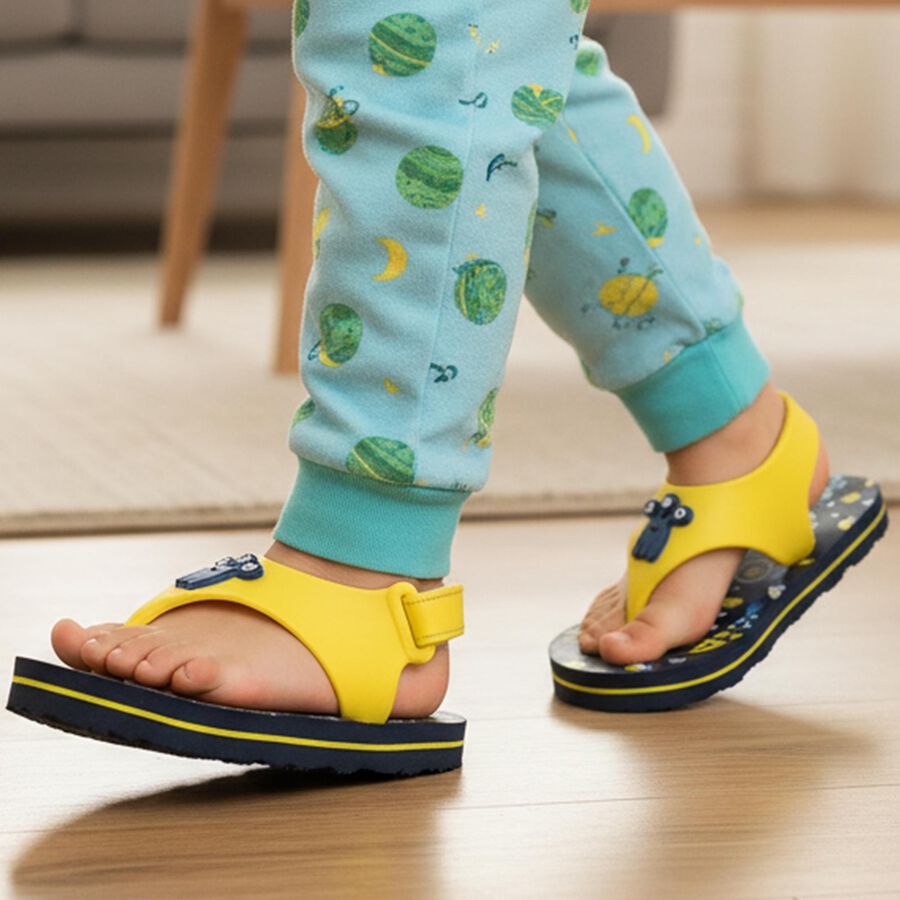Kids' Grey Back Strap Flip-Flops, ग्रे, large