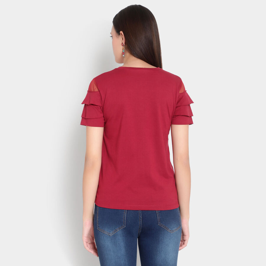 Round Neck T-Shirt, Maroon, large image number null