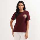 Ladies' 100% Cotton Round Neck T-Shirt , Wine, small image number null