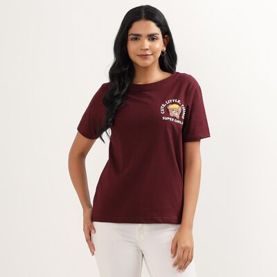 Ladies' 100% Cotton Round Neck T-Shirt 