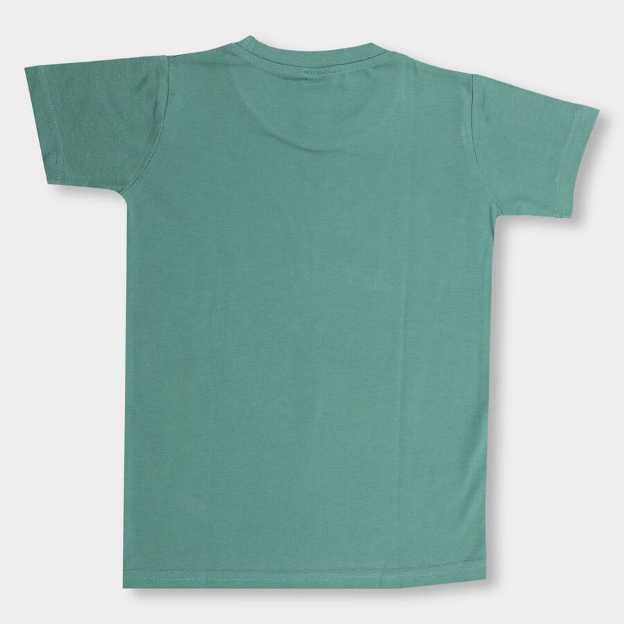 Boys' Half Sleeves T-Shirt , गहरा हरा, large image number null