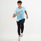 Men's Light Sky Blue Crew Neck Athleisure T-Shirt, Aqua, small image number null