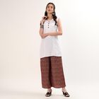 Women's Rust Flared Printed Elastic Waist Palazzos, रस्ट, small