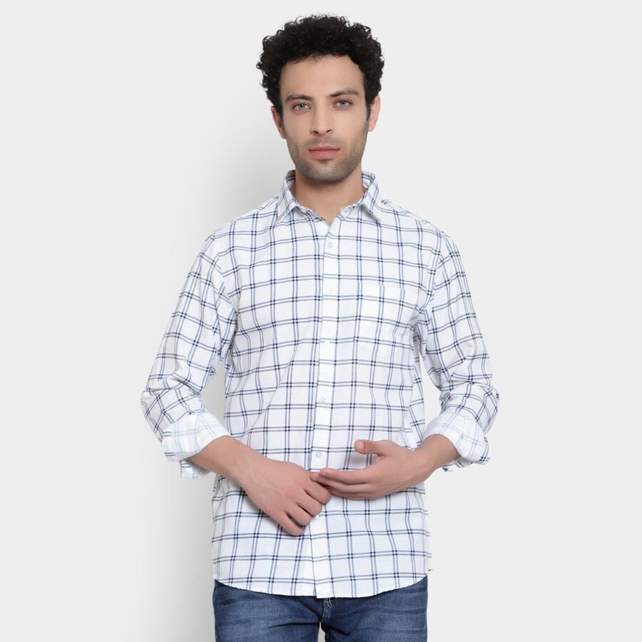 Checks Casual Shirt, White, large image number null