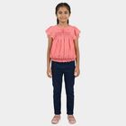 Girls' Pink Round Neck Graphic Printed T-Shirt, Pink, small