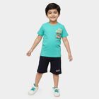 Boys' Light Green Cotton Round Neck Graphic Baba Suit, Light Green, small