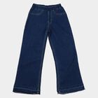 Girls Blue Flared Fit Pull-On Jeans, मध्यम नीला, small