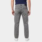 Men's Grey Straight Fit Washed Jeans, हल्का ग्रे, small
