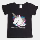 Girls' 100% Cotton T-Shirt, Black, small image number null