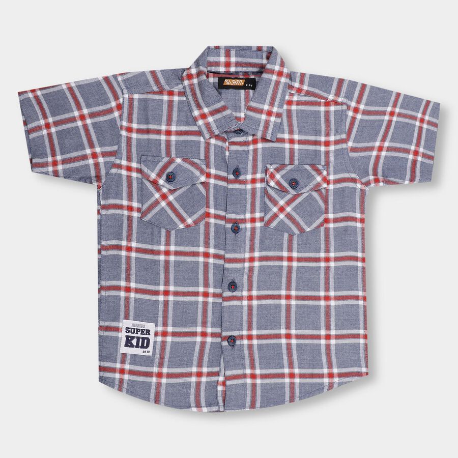 Boys' Casual Shirt, हल्का ग्रे, large image number null