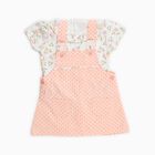 Infants' Light Pink Cotton Puff Sleeve Top and Polka Dot Skirt Set, Light Pink, small