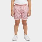 Girls' Pink Regular Fit Heart Printed Frill Bloomers, हल्का गुलाबी, small