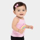 Infants' Pink Cotton Round Neck Casual Vest, Light Pink, small