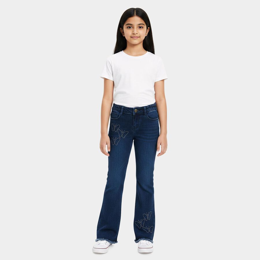 Girls' Jeans, Mid Blue, large