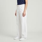 Women's White Straight Fit Drawstring Waist Jeans, White, small
